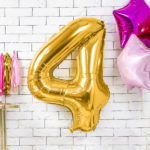BALON FOLIOWY CYFRA 4 ZŁOTY 86 CM