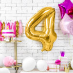 BALON FOLIOWY CYFRA 4 ZŁOTY 86 CM