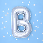 BALON FOLIOWY LITERA B SREBRNY 35 CM