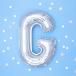 BALON FOLIOWY LITERA G SREBRNY 35 CM