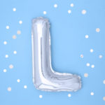 BALON FOLIOWY LITERA L SREBRNY 35 CM