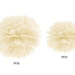 POMPON BIBUŁOWY KREMOWY 35 CM 2