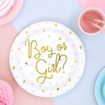 TALERZYKI PAPIEROWE BOY OR GIRL 23 CM