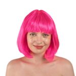 Peruka różowa bob