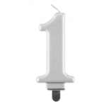 ŚWIECZKA CYFRA 1 SREBRNA