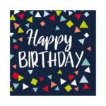 SERWETKI HAPPY BIRTHDAY GRANATOWE