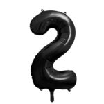 BALON FOLIOWY CYFRA 2 CZARNY 86 CM