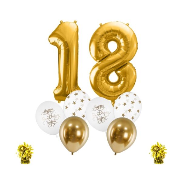 Bukiet 18 Urodziny cyfry złote