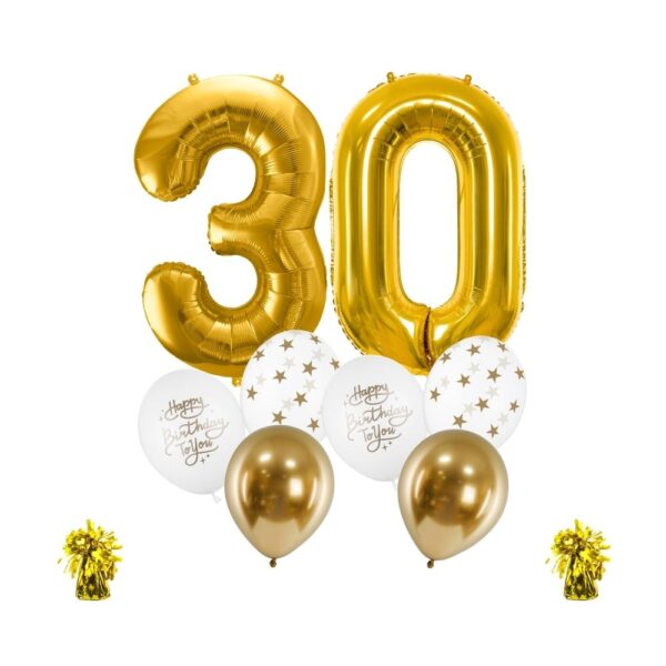 Bukiet 30 Urodziny cyfry złote