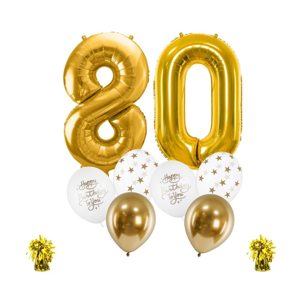 Bukiet 80 Urodziny cyfry złote