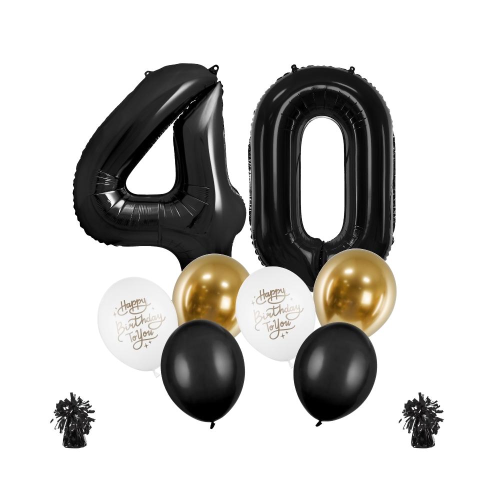 Balony 40 Urodziny czarne