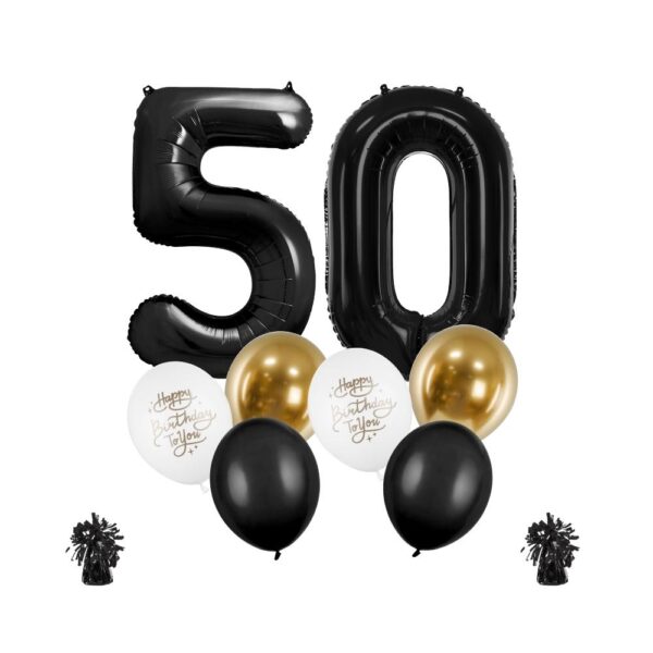 Balony 50 Urodziny czarne