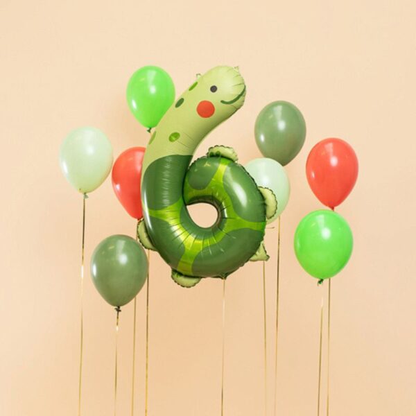 balon cyfra 6 żółw