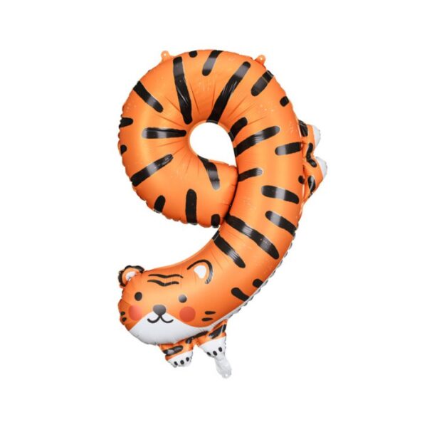 balon cyfra 9 tygrys