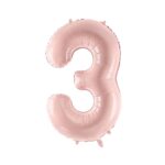Balon Cyfra 3 Pudrowy Róż