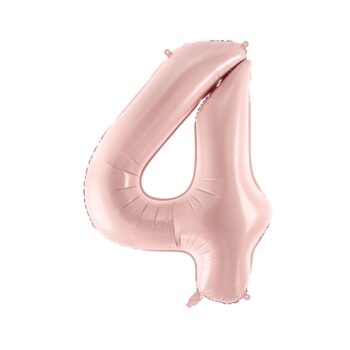 Balon Cyfra 4 Pudrowy Róż