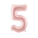Balon Cyfra 5 Pudrowy Róż