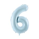 Balon Cyfra 6 Jasnoniebieski