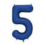 Balon cyfra 5 granatowy