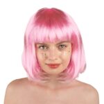 Peruka jasnoróżowa bob