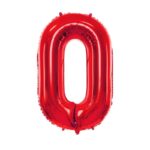Balon cyfra 0 czerwony