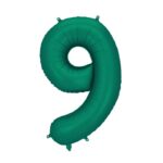 Balon cyfra 9 zielony