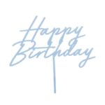Topper akrylowy błękitny Happy Birthday 1