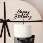 Topper akrylowy czarny Happy Birthday 2