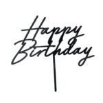 Topper akrylowy czarny Happy Birthday 2