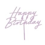 Topper akrylowy liliowy Happy Birthday