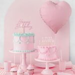 Topper akrylowy różowy Happy Birthday 1